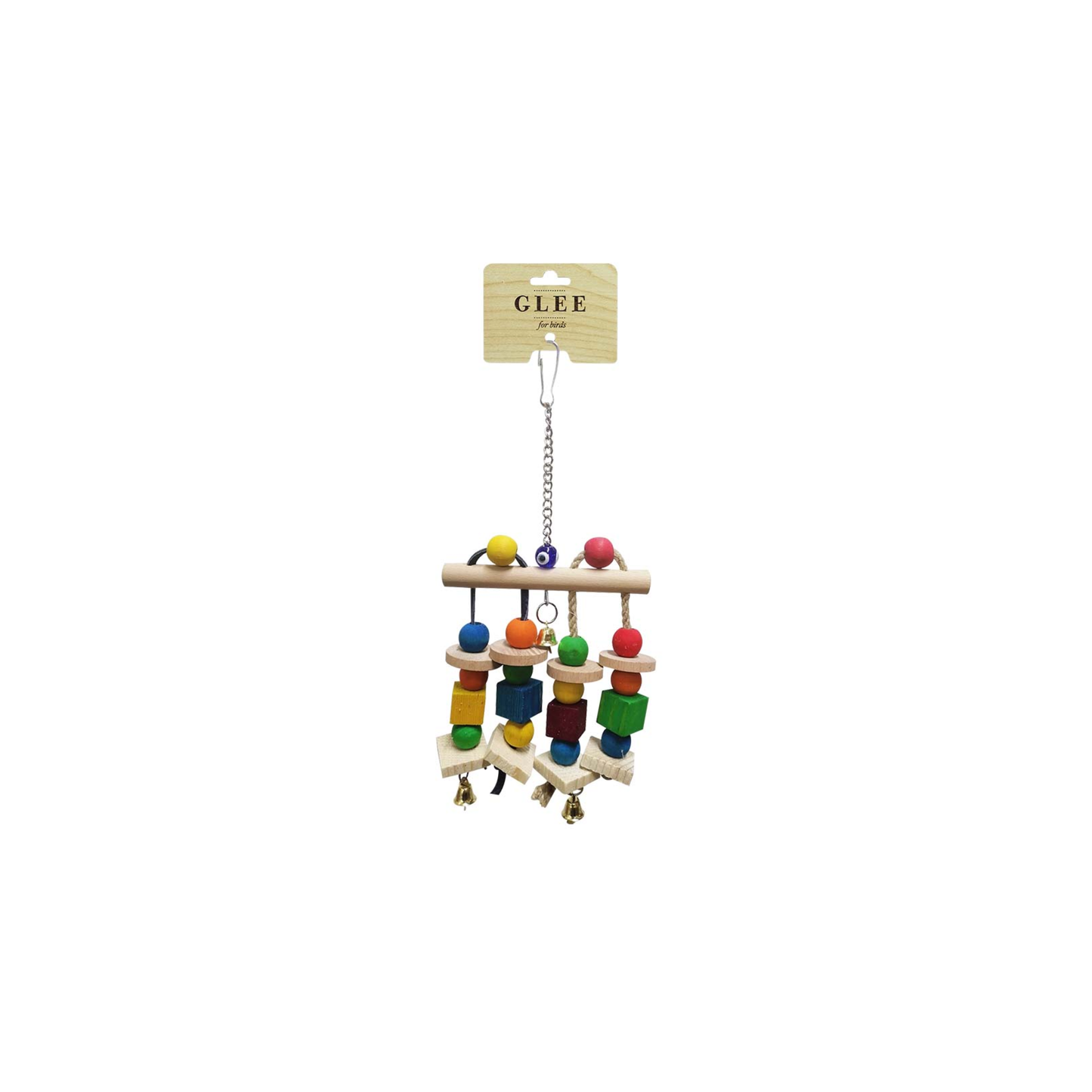 Glee Interactive Hanging Bird Toy With Natural Wood Elements