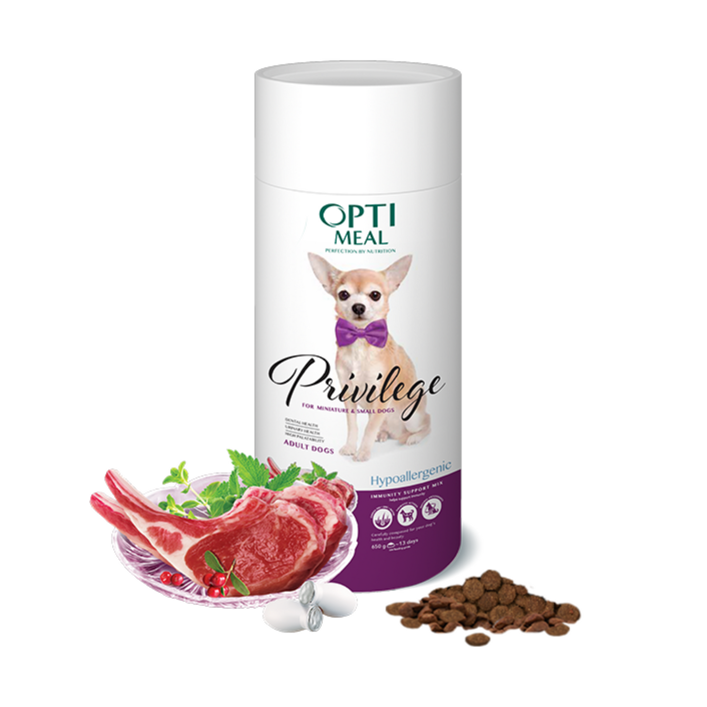 OPTIMEAL Hypoallergenic Lamb with Rice Adult Dog Food For Small Breeds – 100 g