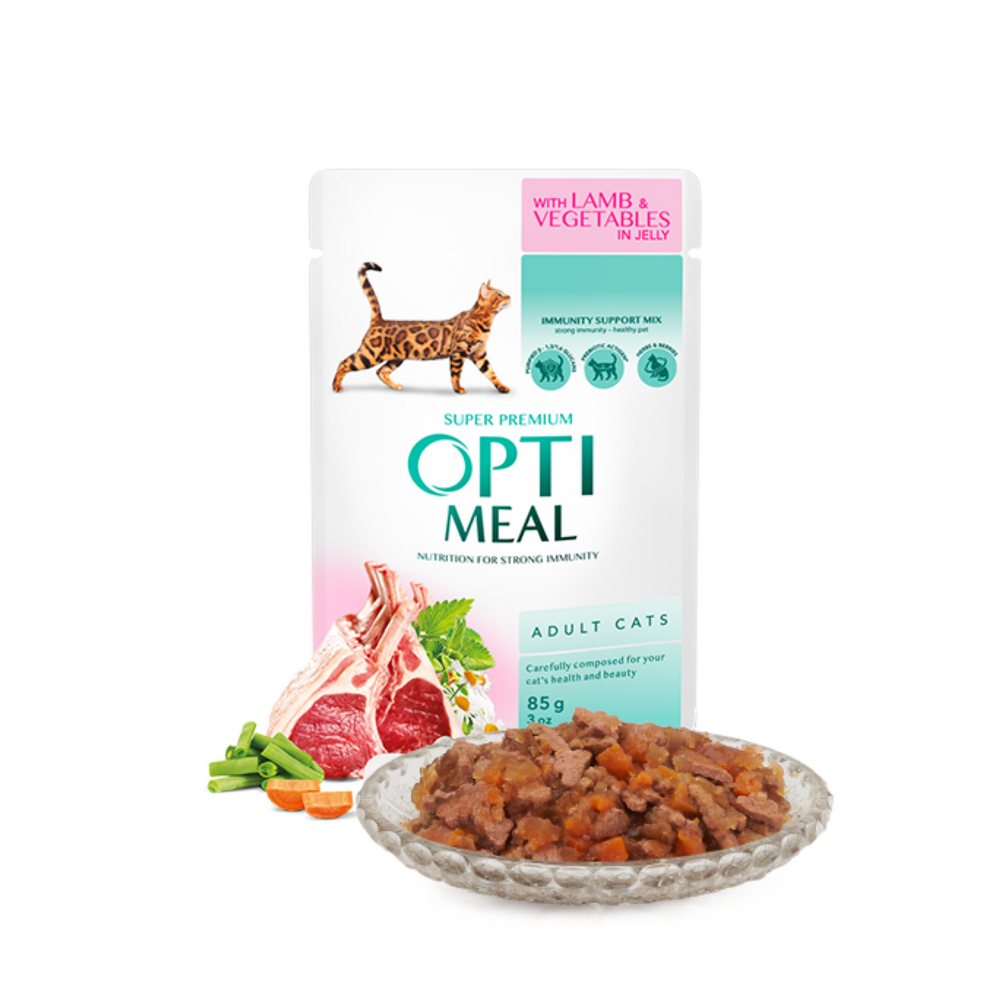 OPTIMEAL Pouches with Lamb & Veggies in Jelly – 7 g