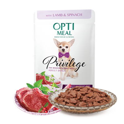 OPTIMEAL Privilege Pouches Lamb and Spinach in Sauce – 59 g
