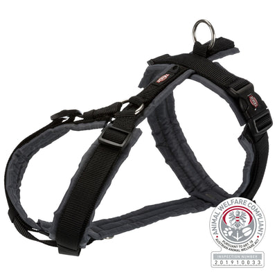 Trixie Premium trekking harness, XSâ€“S: 32â€“38 cm/13 mm, black/graphite