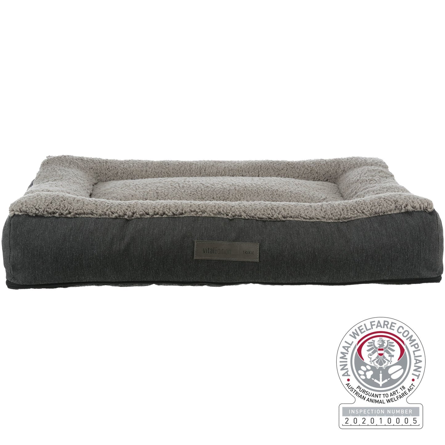 Trixie Bendson vital bed, square, 75 Ç? 50 cm, dark grey/light grey