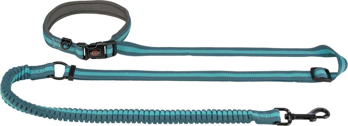 Trixie Jogging leash, 1.33-1.80 m/20 mm, grey/green