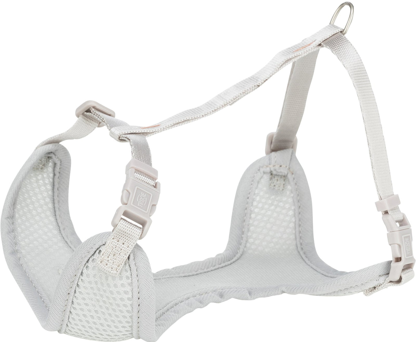 Trixie Junior puppy soft harness with leash, Mƒ??L: 36ƒ??50 cm/10 mm, 2.00 m, light grey