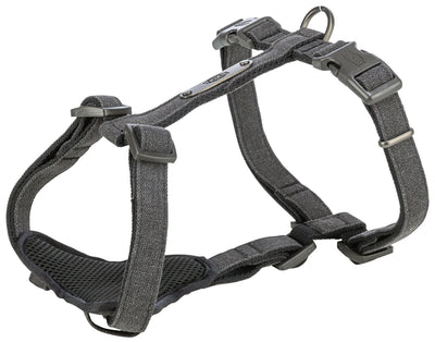 Trixie CityStyle H-harness, cotton, XS–S: 30–44 cm/10 mm, black