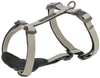 Trixie CityStyle H-harness, cotton, L–XL: 75–120 cm/25 mm, light grey
