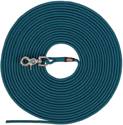 Trixie Tracking lead, trigger snap hook, round, S–M: 5 m/diam 6 mm, petrol