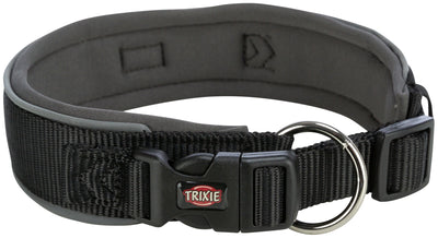 Trixie Premium collar, extra wide, XSƒ??S: 27ƒ??35 cm/25 mm, black/graphite