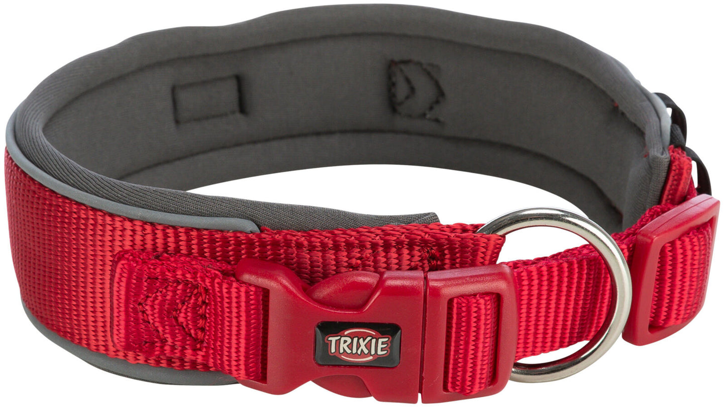 Trixie Premium collar, extra wide, XSƒ??S: 27ƒ??35 cm/25 mm, red/graphite