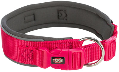 Trixie Premium collar, extra wide, Sƒ??M: 33ƒ??42 cm/35 mm, fuchsia/graphite