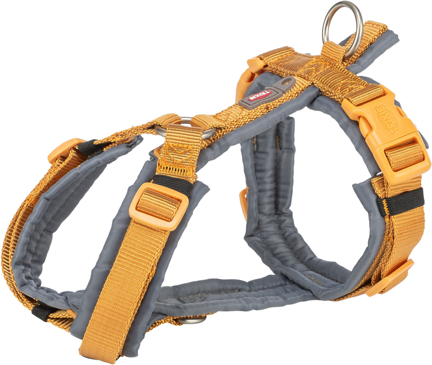 Trixie Premium trekking harness, Mâ€“L: 62â€“74 cm/25 mm, curry/graphite