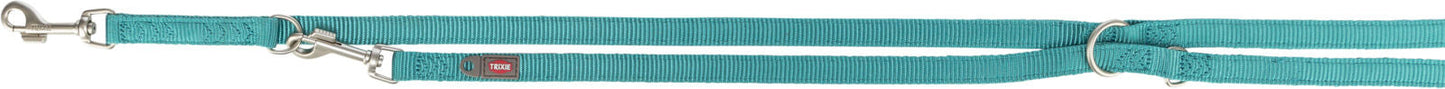 Trixie Premium adjustable lead, double-layered, XS–S: 2.00 m/15 mm, aqua