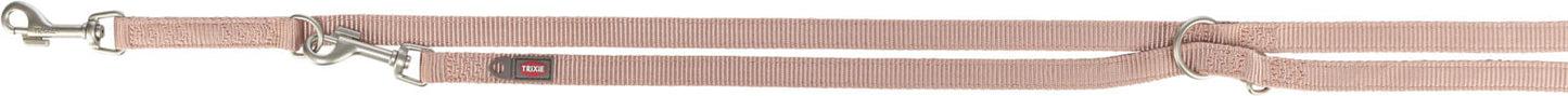 Trixie Premium adjustable lead, double-layered, M–L: 2.00 m/20 mm, blush