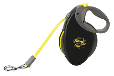 Trixie flexi GIANT, tape lead, XL: 8 m, black/neon yellow