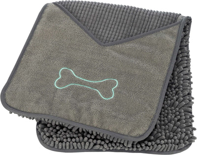 Trixie Towel with mitt pockets, microfibre, 78 Ç? 32 cm, grey