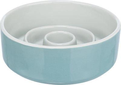 Trixie Slow Feeding bowl ceramic, 0.9 l/ 17 cm, grey/blue