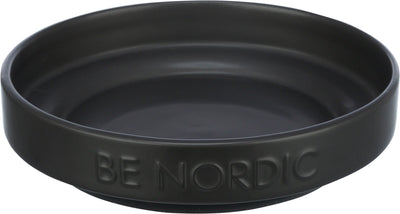 Trixie BE NORDIC bowl, flat, ceramic/rubber ring, 0.3 l/Ã‡Ã· 16 cm, black
