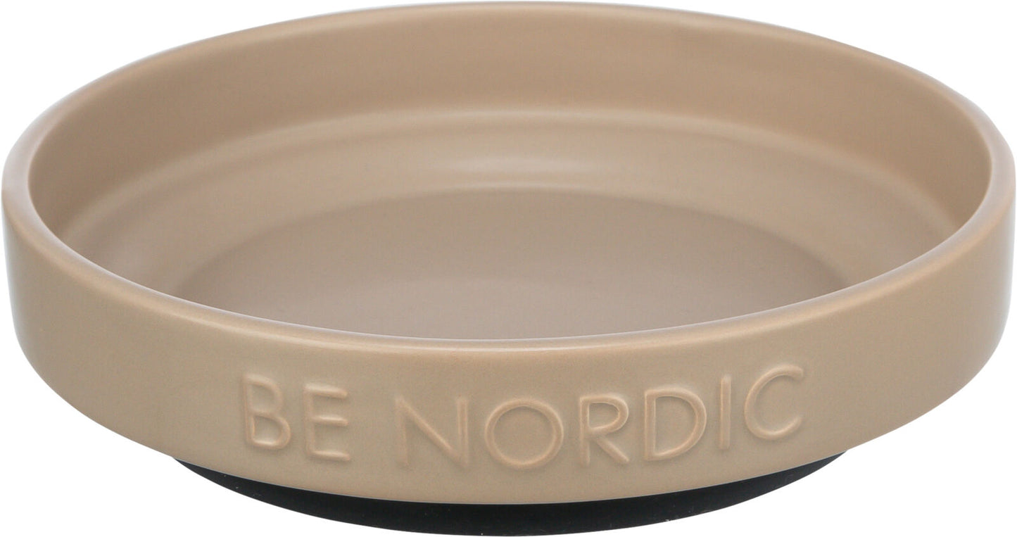 Trixie BE NORDIC bowl, flat, ceramic/rubber ring, 0.3 l/Ã‡Ã· 16 cm, taupe