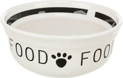 Trixie Food bowl, ceramic, 2.6 l/diam 25 cm, white/black