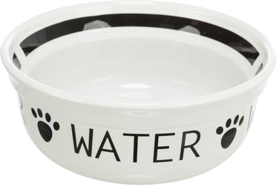 Trixie Water bowl, ceramic, 0.25 l/diam 13 cm, white/black