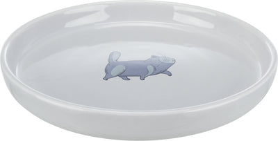 Trixie Bowl, flat and wide, cat, ceramic, 0.6 l/xƒ-· 23 cm, grey