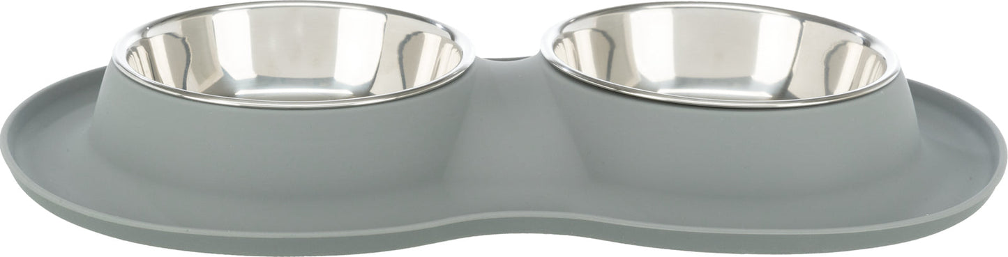 Trixie Bowl set, silicone/stainless steel, 2 Ç? 0.4 l/Ç÷ 16 cm/40 Ç? 5 Ç? 23 cm, grey