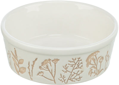 Trixie Bowl, textured motif, ceramic, 0.7 l/diam 16 cm, white/taupe