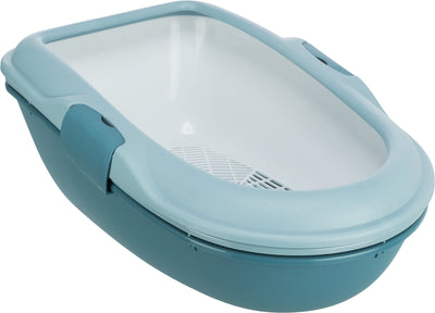 Trixie Berto cat litter tray, with rim, separating system, 39 Ç? 22 Ç? 59 cm, light blue/petrol/white