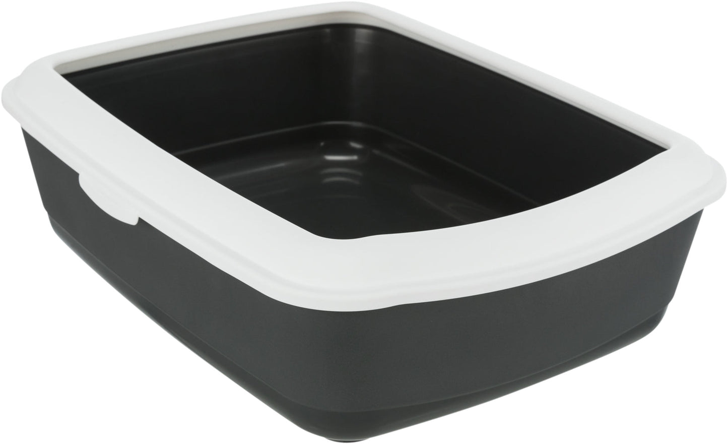 Trixie Classic cat litter tray, with rim, 37 x 15 x 47 cm, dark grey/white