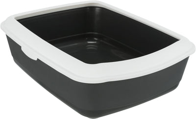Trixie Classic cat litter tray, with rim, 37 x 15 x 47 cm, dark grey/white