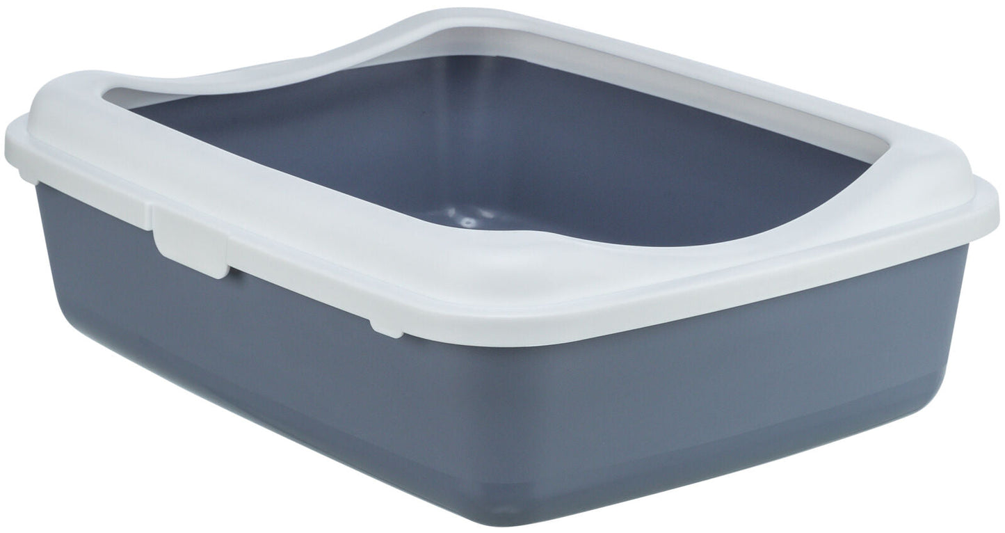 Trixie Classic cat litter tray, with rim, 37 x 15 x 48 cm, purple/white
