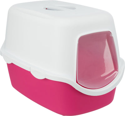 Trixie Vico cat litter tray, with hood, 40 Ç? 40 Ç? 56 cm, pink/white