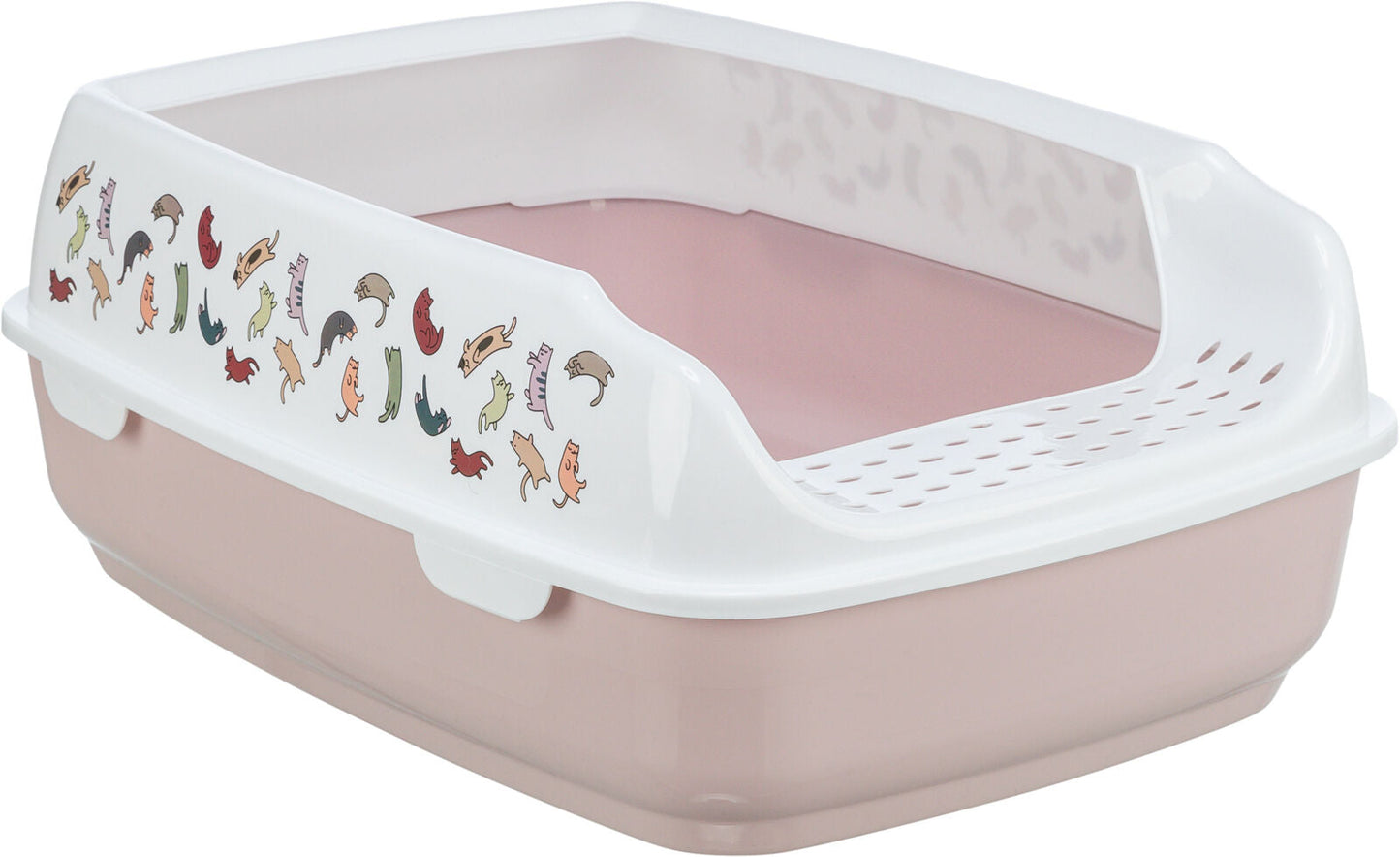 Trixie Delio cat litter tray, with rim, printed, 38 x 20 x 50 cm, light lilac/white