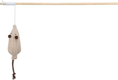 Trixie Playing rod mouse, wood/fabric, catnip, 40 cm