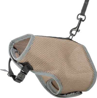 Trixie Soft harness cat, with lead, 24–42 cm, 1.20 m, taupe