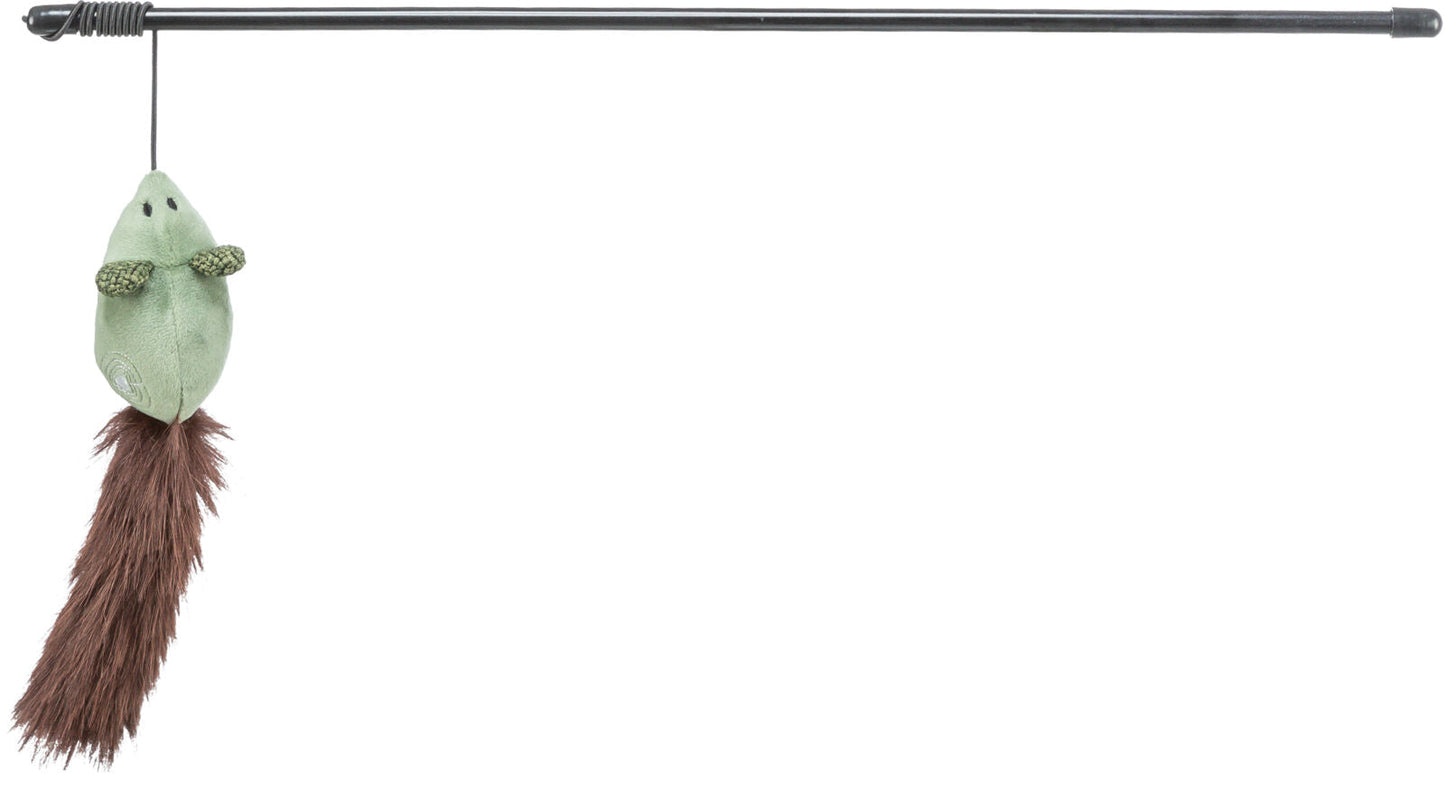 Trixie Playing rod mouse, plastic/plush, 46 cm