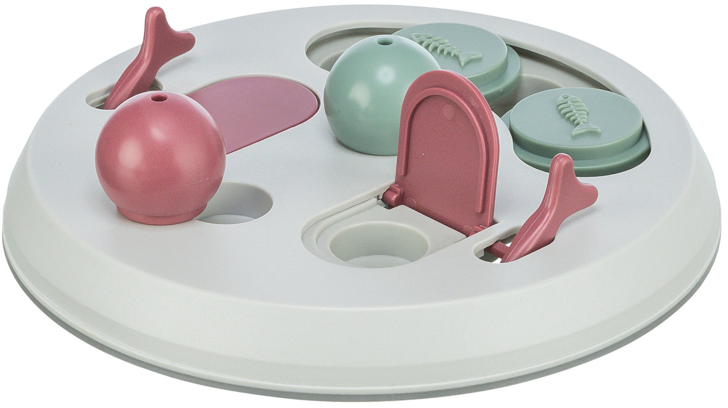 Trixie Cat Activity Flip Board strategy game, 23 cm, berry/pink/light grey