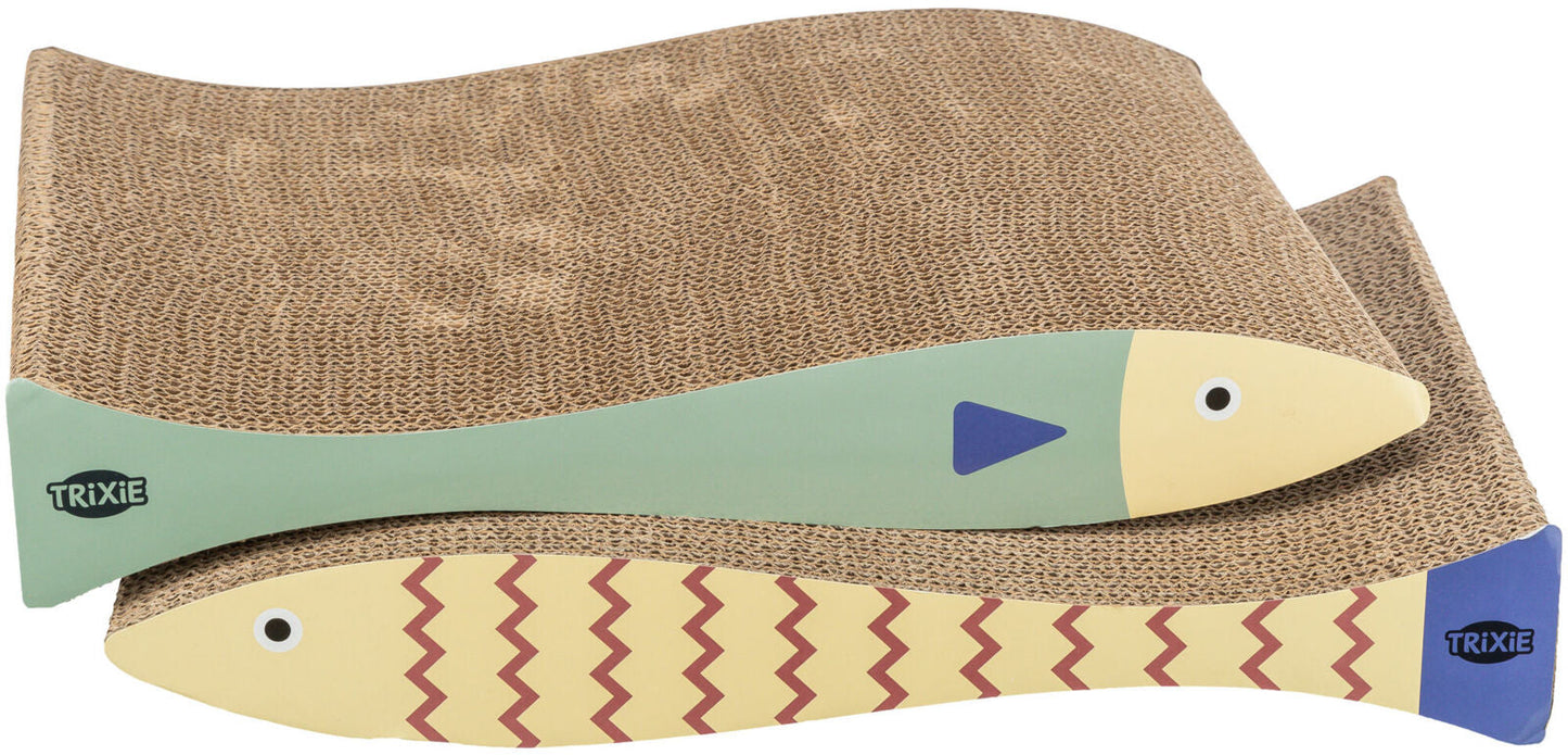 Trixie Scratching cardboards fish, catnip, 2 pcs, 40 x 30 x 11 cm, 2 pcs., mint/cream