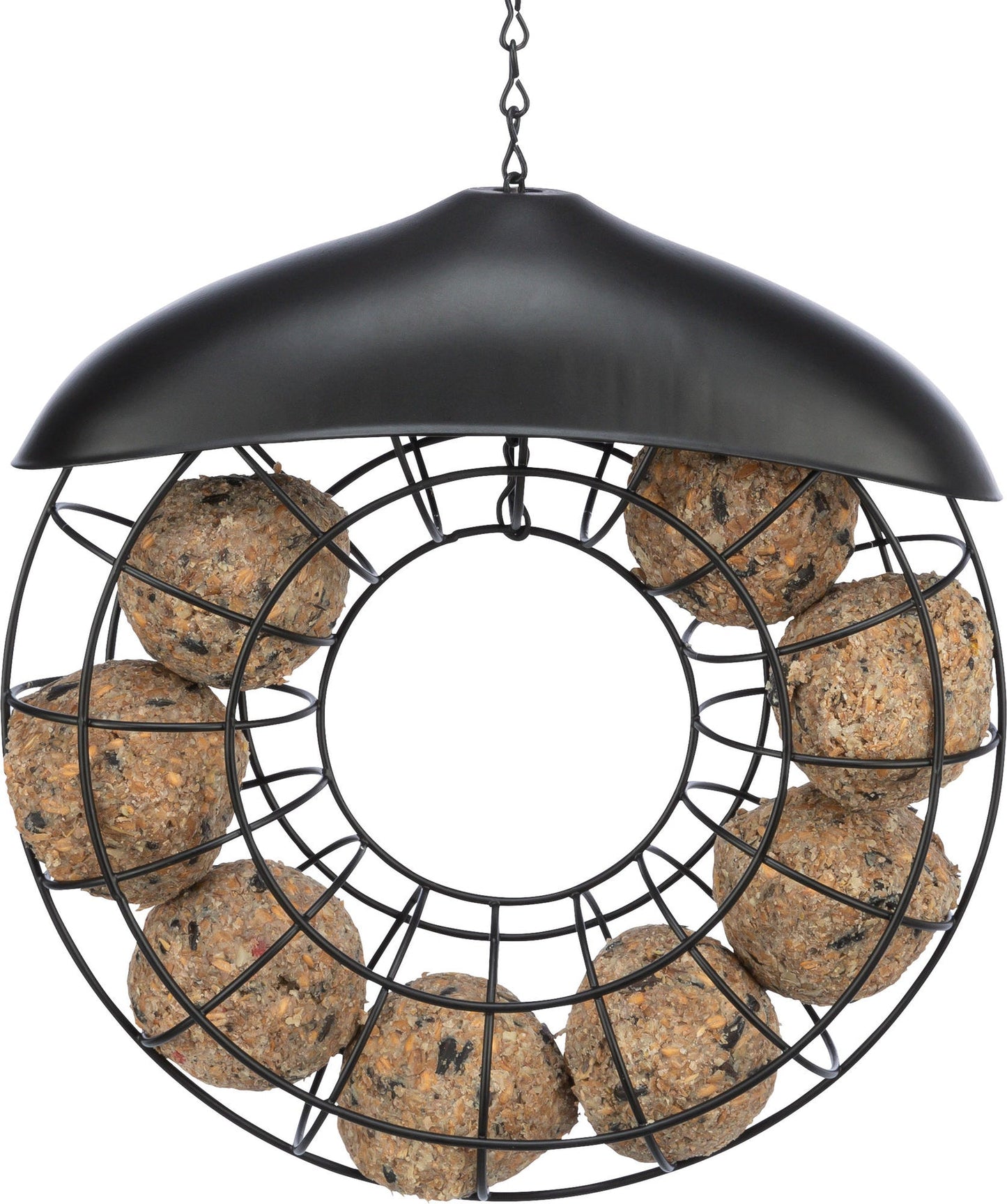 Trixie Fat ball feeder/roof, round, 8 fat balls, metal