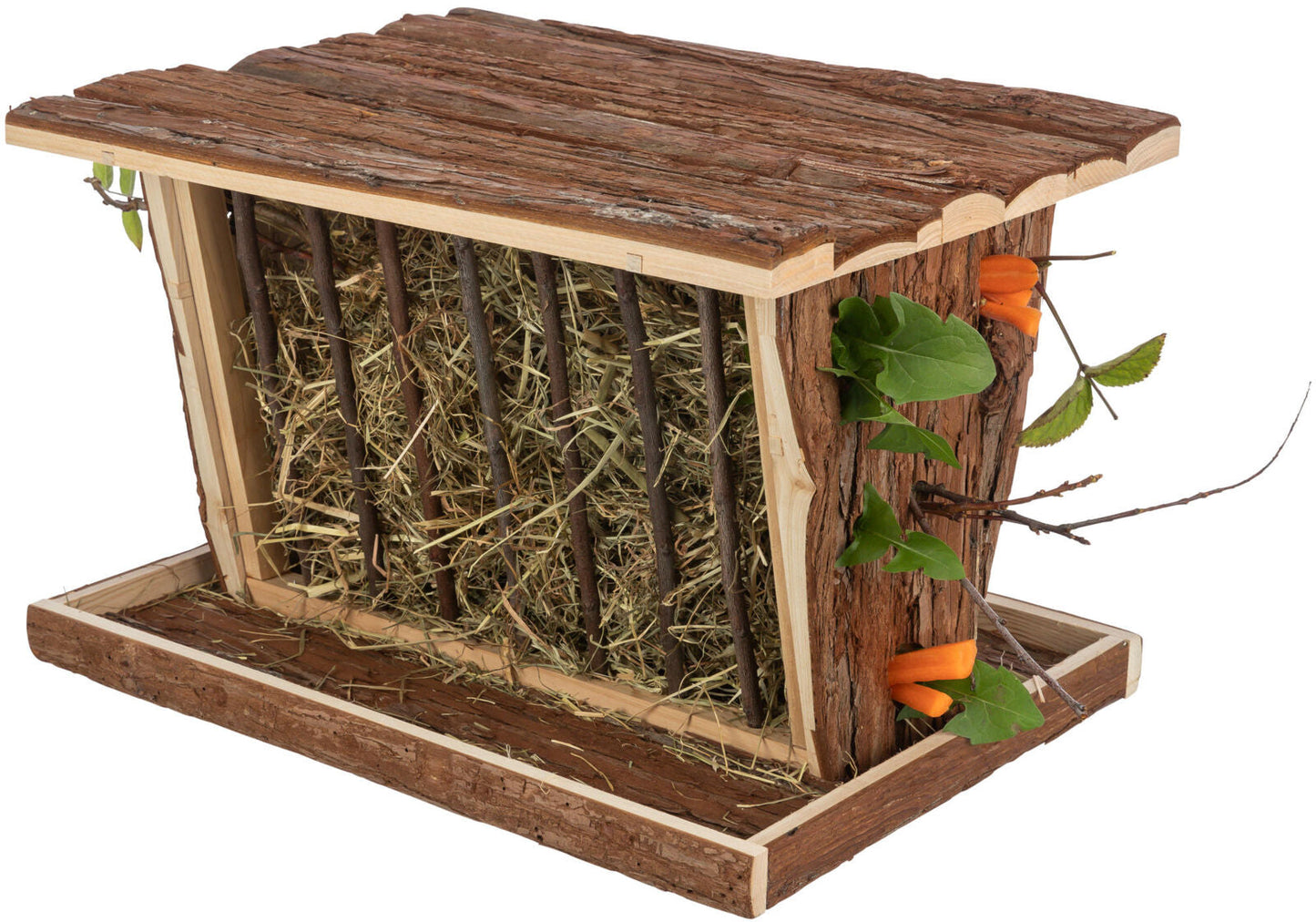 Trixie Hay manger with floor & roof, bark wood, 40 Ãƒâ€¡? 22 Ãƒâ€¡? 30 cm