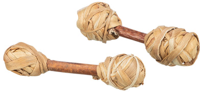 Trixie Set of dumbbells, bark wood/grass, 2 pcs., 9 x 2 cm