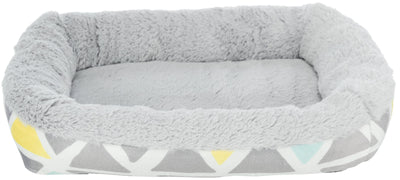 Trixie Bunny cuddly bed, square, plush, 38 Ç? 7 Ç? 25 cm, multi coloured//grey