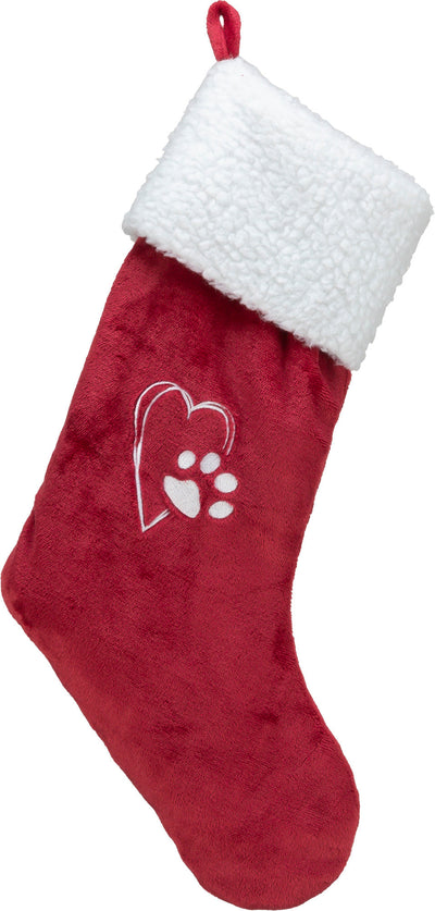 Trixie Xmas stocking, plush, 47 cm, red/white