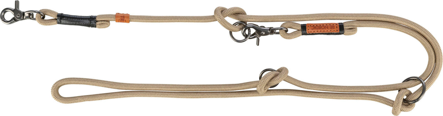 Trixie BE NORDIC adjustable lead, LÆ’??XL: 2.00 m/Ã‡Ã· 13 mm, sand/black