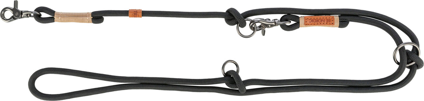 Trixie BE NORDIC adjustable lead, LÆ’??XL: 2.00 m/Ã‡Ã· 13 mm, black/sand