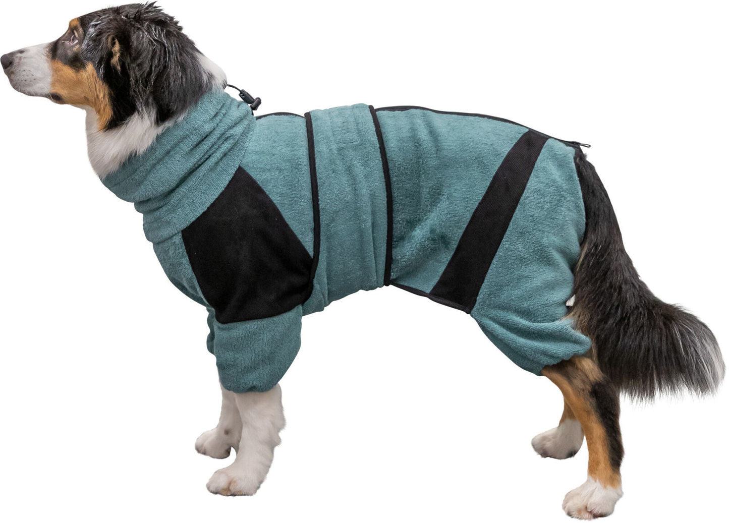 Trixie Bathrobe and home overall for dogs, terry cloth, M: 46 cm, petrol