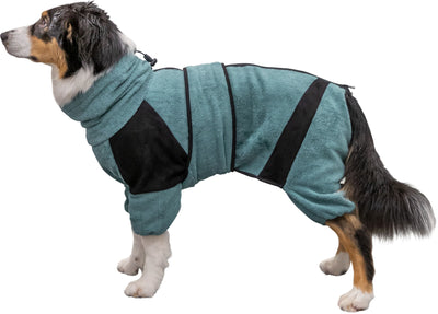 Trixie Bathrobe and home overall for dogs, terry cloth, XS: 30 cm, petrol