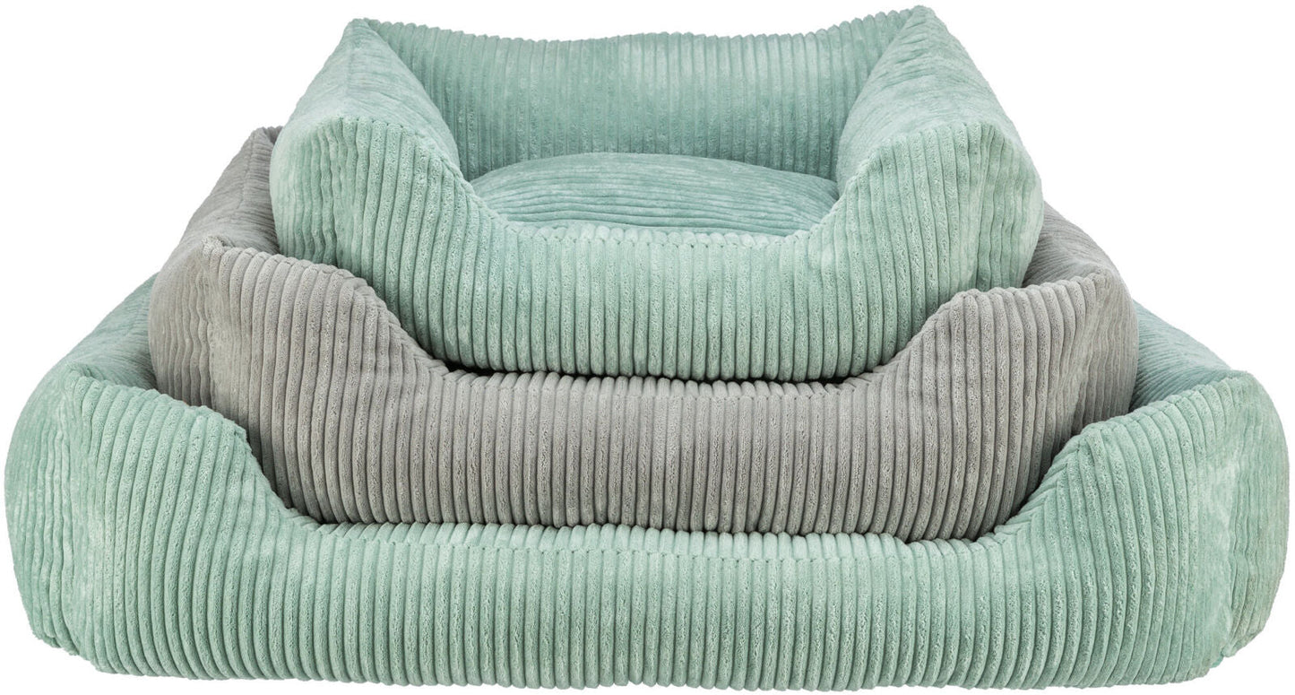 Trixie Jonna vital bed, corduroy plush, rectangular, 80 x 60 cm, sage