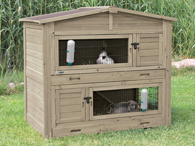 Trixie natura small animal hutch 2 storeys, 133 X 120 X 83 cm, grey-green