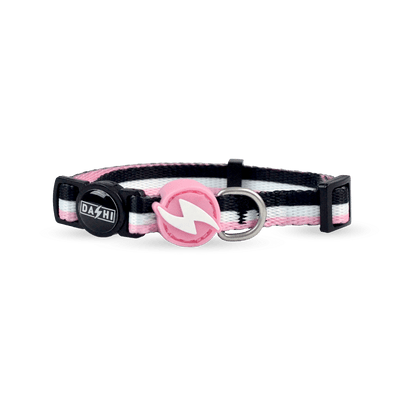 Dashi Stripes3 Pink & Black Cat Collar